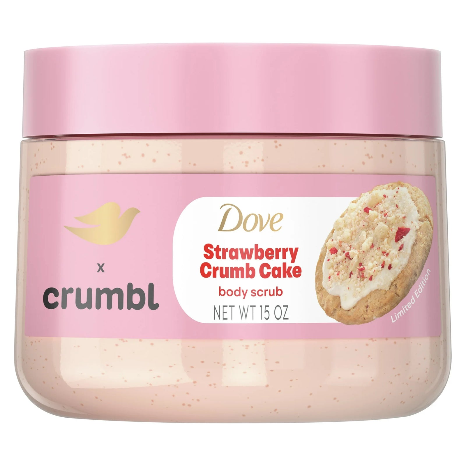 Dove x Crumbl | Exfoliating Body Scrub | Strawberry Cookie