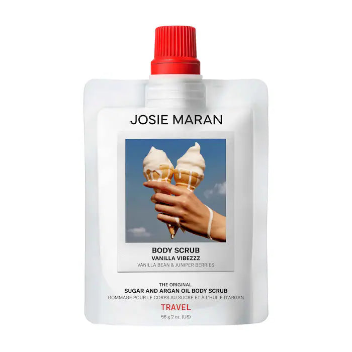 JOSIE MARAN | Argan Oil + Sugar Balm Refillable Exfoliating Body Scrub | Vanilla Vibezzz mini