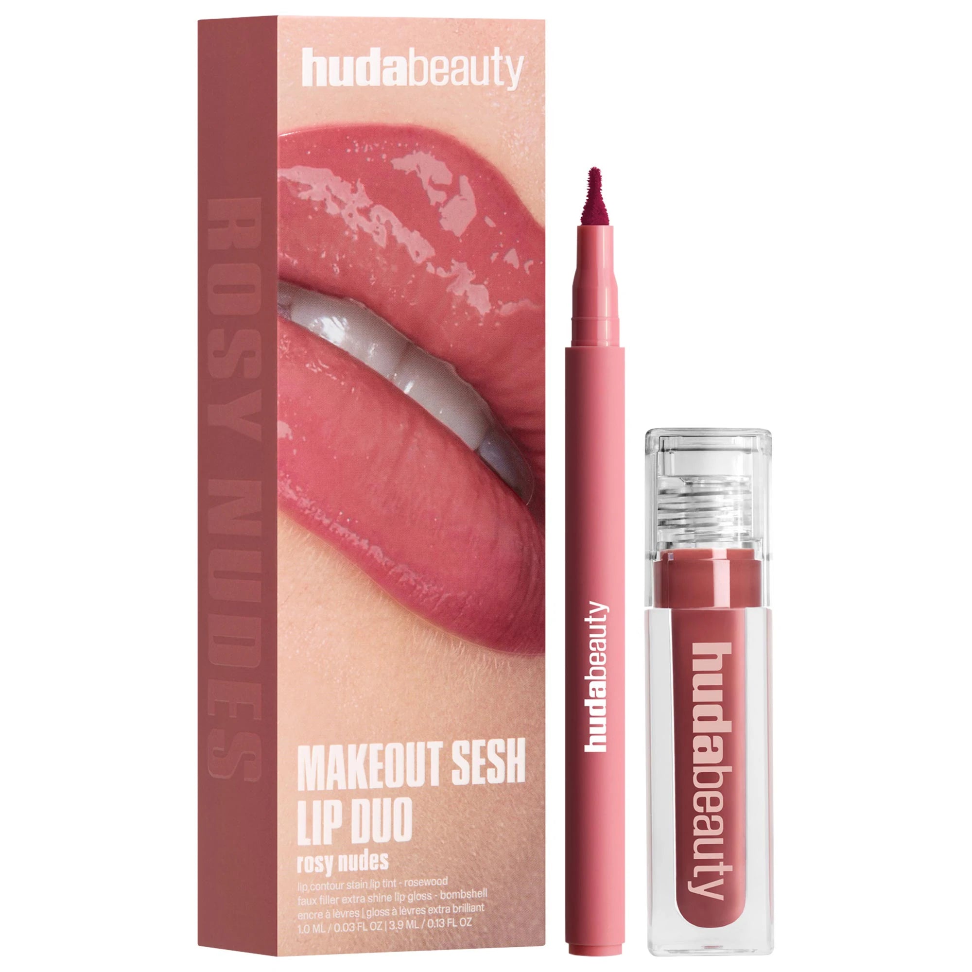Huda Beauty | Make Out Sesh Lip Duos | Rosy Set