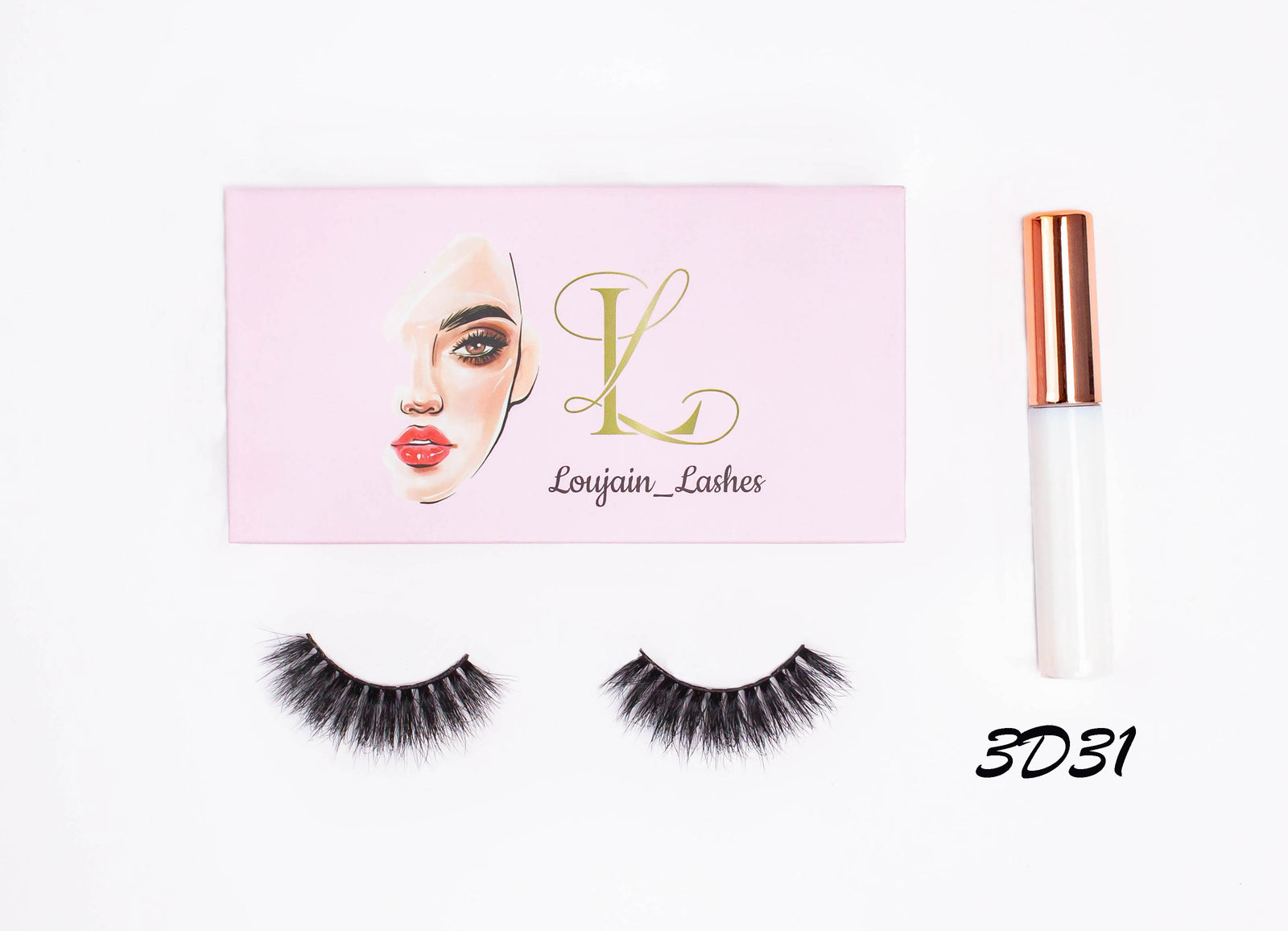 Loujain Lashes | 3D Mink Lashes with Glue | 31